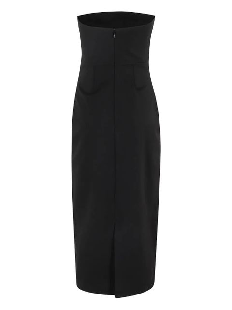 STAUD Brooke floral-embellished strapless midi dress - Black - zdjęcie produktu nr 2