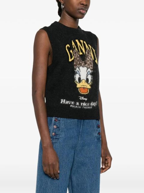 GANNI x Disney Daisy knitted vest - Grey