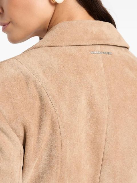 Manière De Voir Claire wide-shoulder marble-button blazer - Neutrals