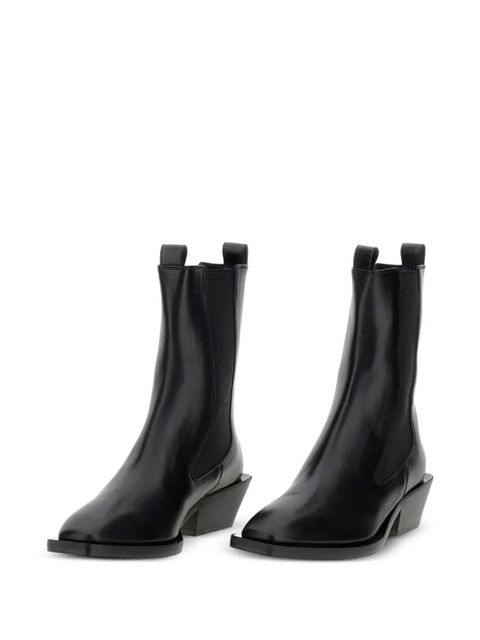 Aeyde leather pointed-toe boots - Black