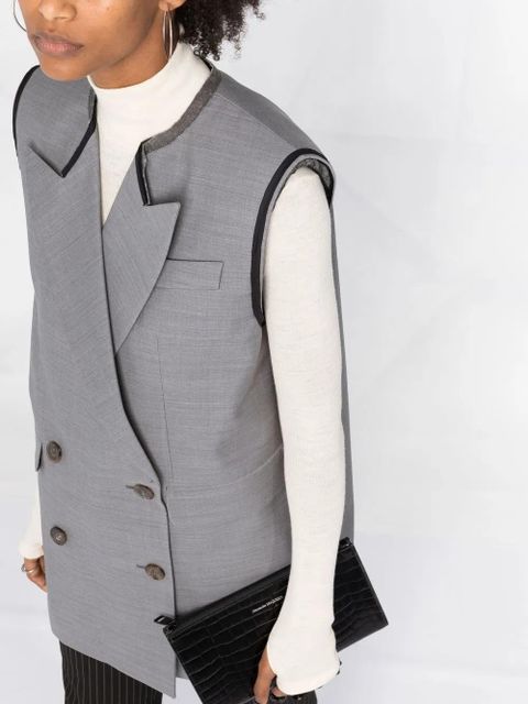 Alexander McQueen peak lapels double-breasted vest - Grey - zdjęcie produktu nr 2