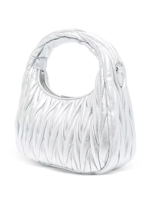 Miu Miu Wander quilted shoulder bag - Silver - zdjęcie produktu nr 2