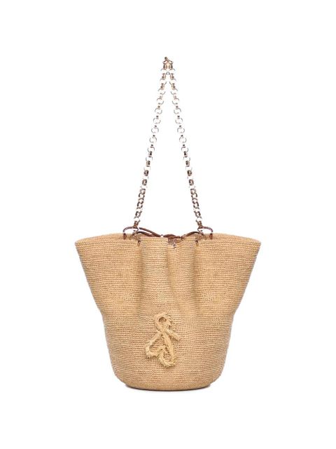 Ruslan Baginskiy The HatBag raffia drawstring shoulder bag - Neutrals