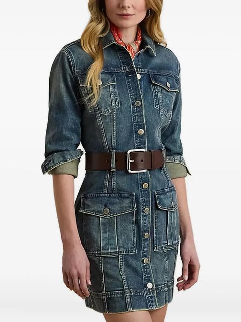 Lauren Ralph Lauren button-fastening denim mini dress - Blue - zdjęcie produktu nr 1