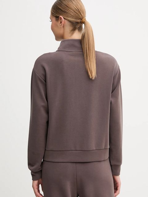 EA7 Emporio Armani bluza damska kolor brązowy gładka AF12643.7W000191