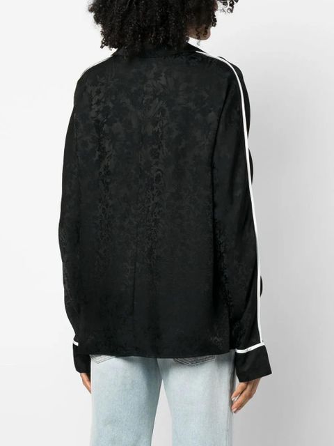 Off-White floral jacquard V-neck blouse - Black