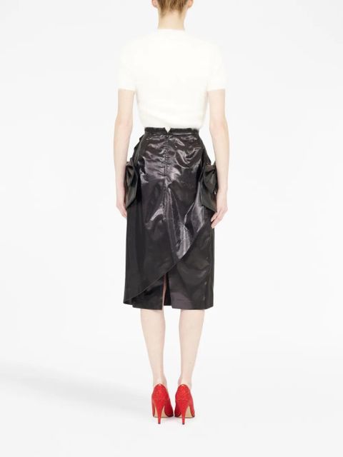 Maison Margiela bow-detail asymmetric midi skirt - Black - zdjęcie produktu nr 2