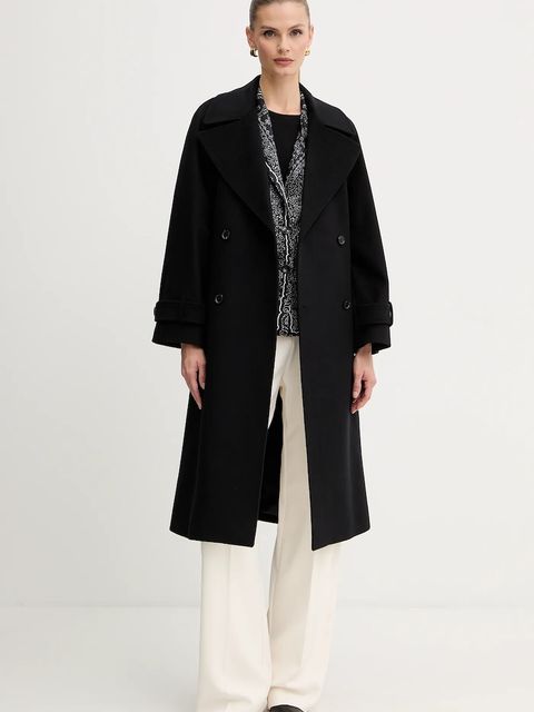 Marella koszula damska kolor czarny regular z kołnierzykiem klasycznym 2523046221200