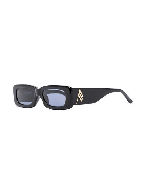 The Attico Mini Marfa rectangle-frame sunglasses - Black