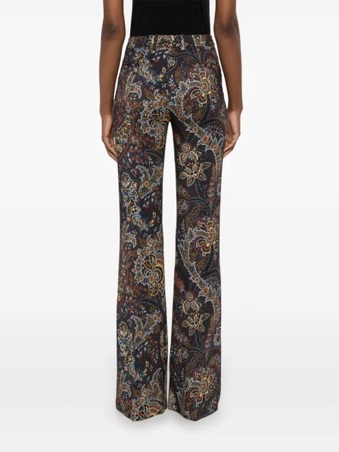ETRO paisley-print flared trousers - Black