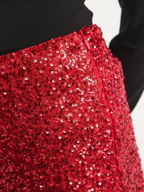 Never Fully Dressed szorty damskie kolor czerwony gładkie high waist NFDTR561