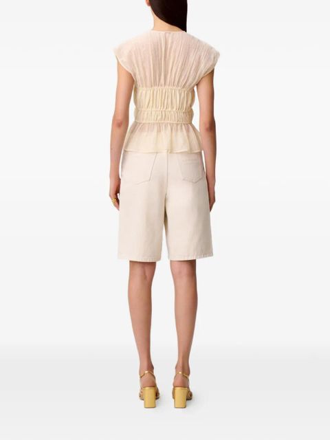 Claudie Pierlot tie-detail gathered blouse - Neutrals
