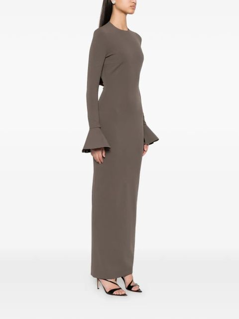 Solace London Alicia flare-sleeve maxi dress - Grey
