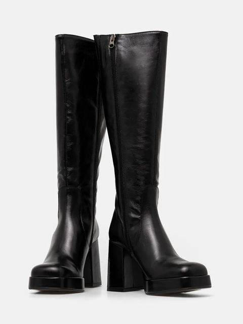 Jonak kozaki skórzane BRYAN damskie kolor czarny na słupku 3500038