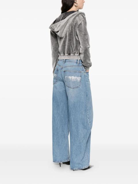Alexander Wang crystal-embellished wide-leg jeans - Blue - zdjęcie produktu nr 2
