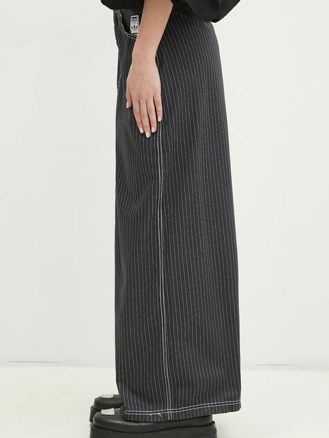 adidas Originals spódnica bawełniana Aop Maxi Skirt kolor szary maxi prosta JJ3142