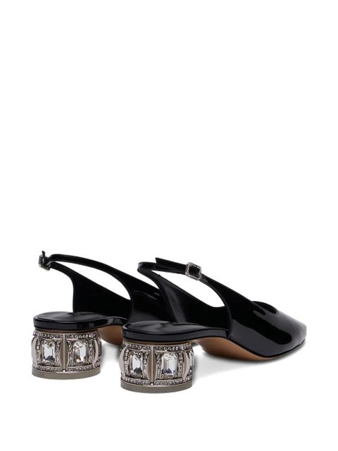 Casadei jewel-embellished slingback pumps - Black
