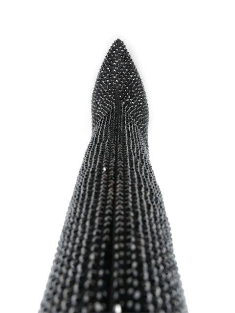 Paris Texas Holly 115mm crystal-embellished boots - Black