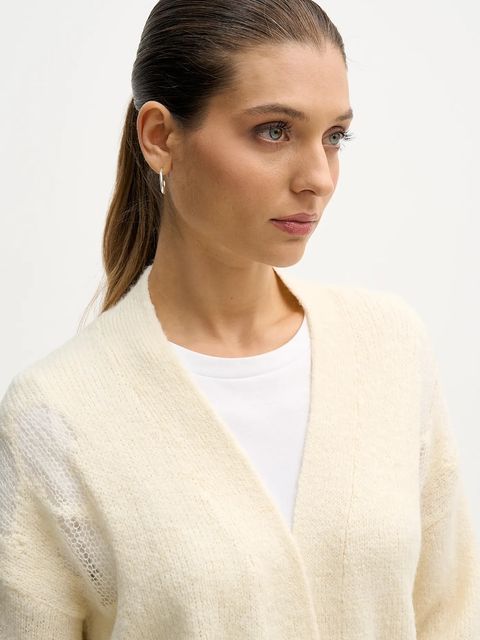 United Colors of Benetton sweter z dodatkiem wełny damski kolor beżowy 18L4EN00J - zdjęcie produktu nr 2