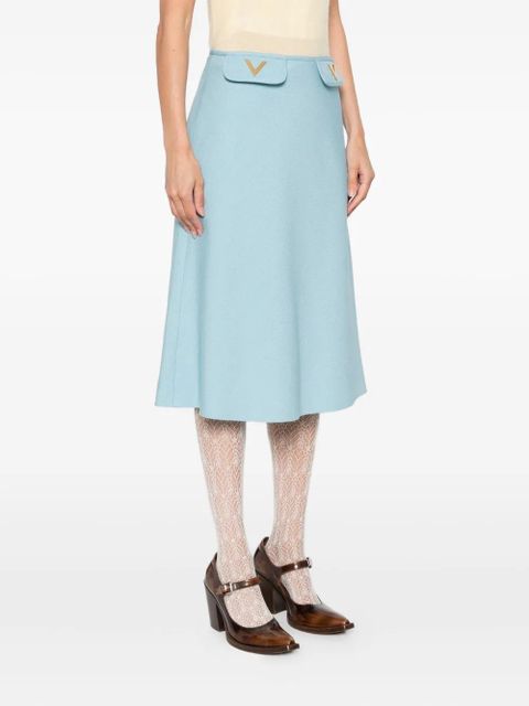Valentino Garavani V-detail A-line midi skirt - Blue - zdjęcie produktu nr 2