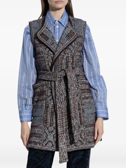 ETRO patterned-jacquard gilet - Blue - zdjęcie produktu nr 2