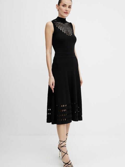 Morgan sukienka RMPOMI kolor czarny midi rozkloszowana RMPOMI