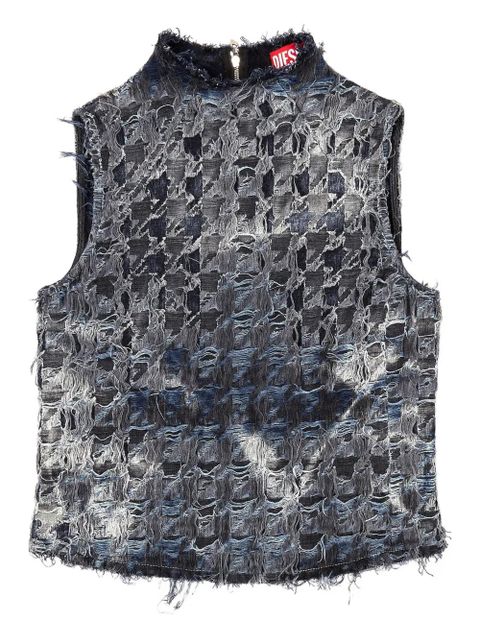 Diesel houndstooth denim vest - Blue - zdjęcie produktu nr 1