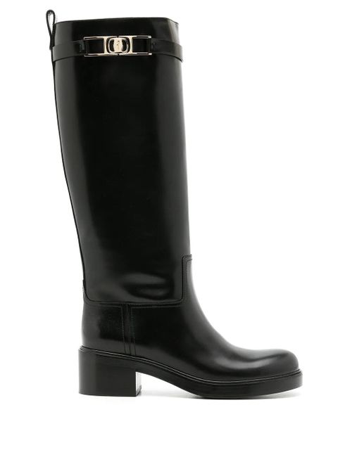 Ferragamo Gancini 55mm knee boots - Black - zdjęcie produktu nr 1