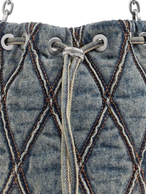 Diesel mini Charm-D quilted chain-strap bag - Blue