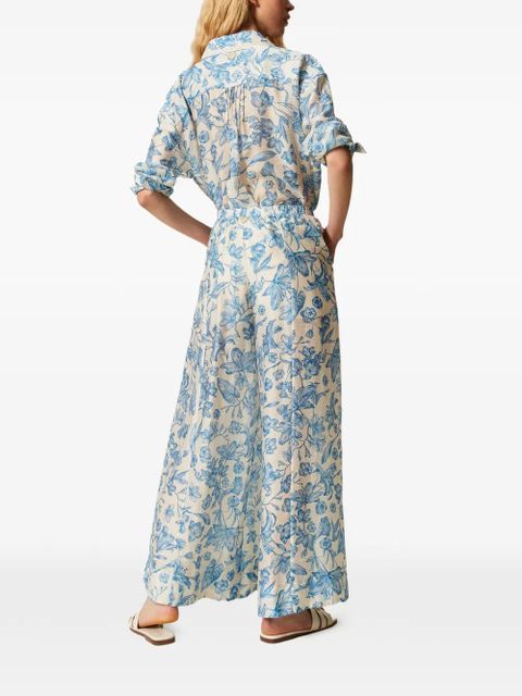 TWINSET floral-print palazzo trousers - Neutrals