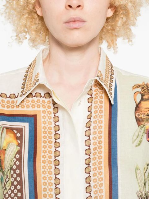 ALEMAIS Mercado fruit-print short-sleeve shirt - White - zdjęcie produktu nr 2