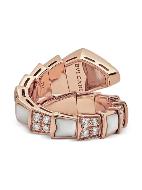 Bvlgari 18K rose gold Serpenti Viper diamond ring