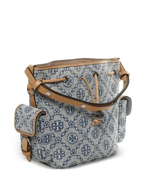 Tory Burch T Monogram drawstring bucket bag - Blue - zdjęcie produktu nr 2