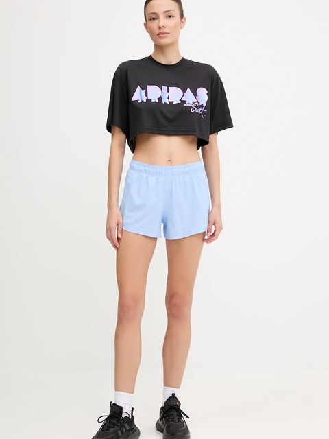 New Balance szorty treningowe kolor niebieski gładkie high waist WS41286ELE - zdjęcie produktu nr 2