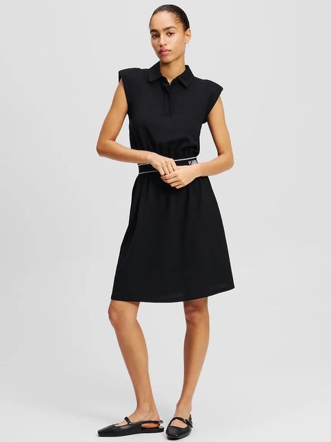 Karl Lagerfeld sukienka bawełniana kolor czarny mini prosta A2W13038 - zdjęcie produktu nr 1