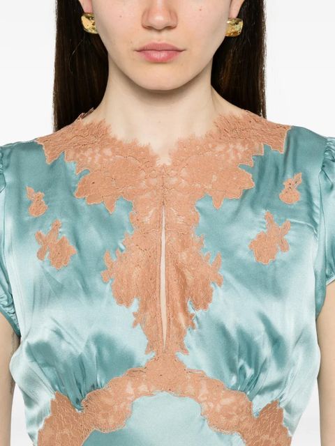 DÔEN Junia lace-trimmed mini dress - Blue