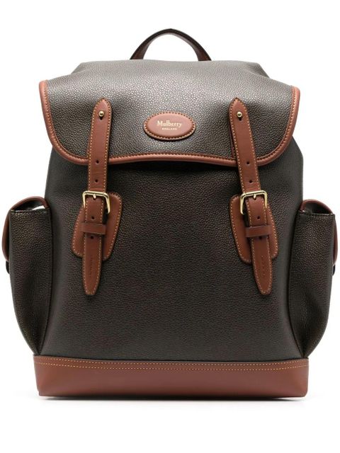Mulberry logo plaque-detail backpack - Brown - zdjęcie produktu nr 1