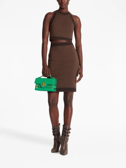 Balmain monogram-jacquard cropped top - Brown