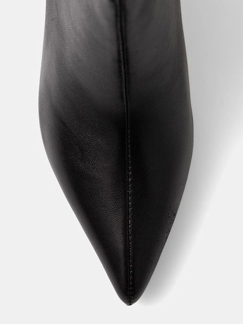 Steve Madden kozaki skórzane Lavan damskie kolor czarny na szpilce 11003290