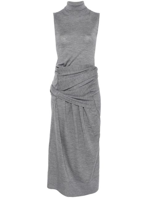 TOTEME draped midi dress - Grey - zdjęcie produktu nr 1