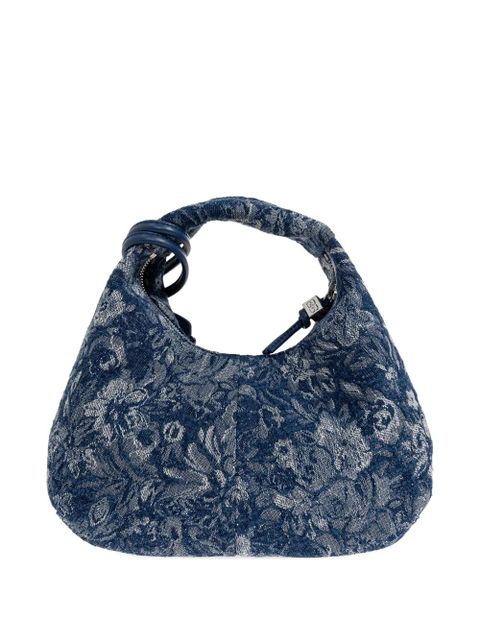 GANNI floral-pattern tote bag - Blue