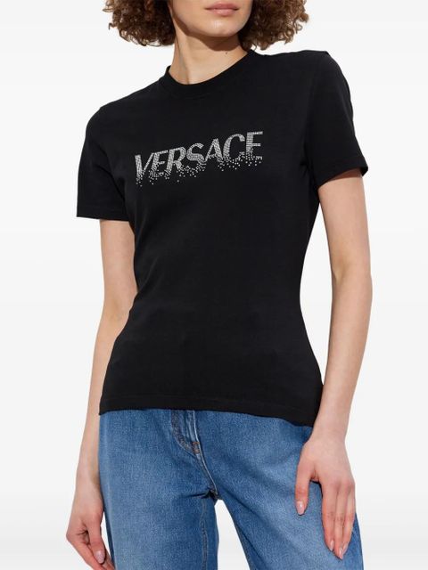 Versace crystal-embellished T-shirt - Black