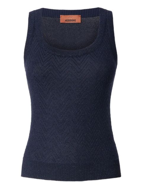 Missoni chevron-pattern sleeveless top - Blue - zdjęcie produktu nr 1
