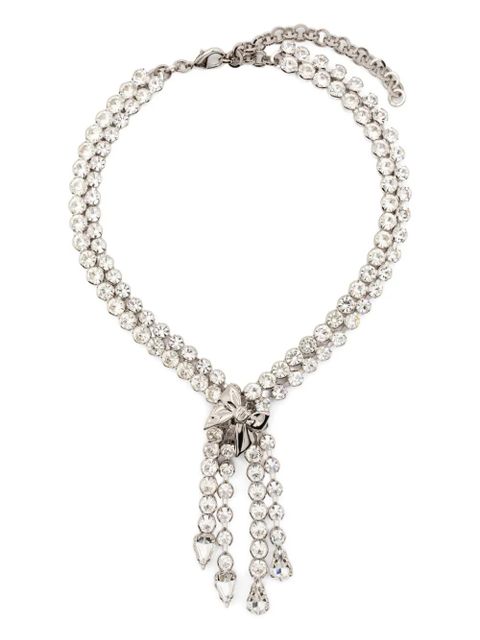 Alessandra Rich crystal-embellished fringed necklace - Silver - zdjęcie produktu nr 1