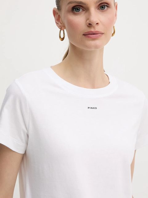Pinko t-shirt bawełniany damski kolor biały 100373 A2RE