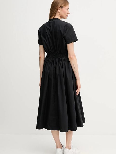 Tommy Hilfiger sukienka bawełniana kolor czarny midi rozkloszowana WW0WW45835