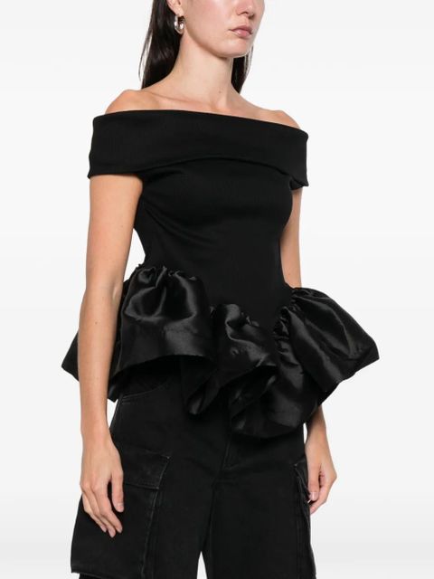 Marques'Almeida off-shoulder peplum top - Black