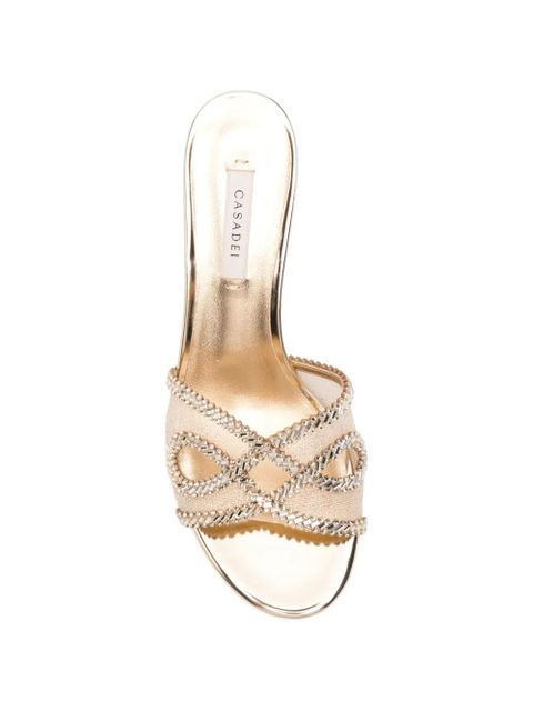 Casadei crystal-embellished metallic sandals - Gold