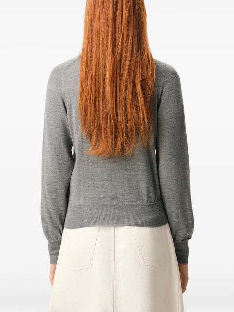 AMI Paris Ami De Coeur crew-neck cardigan - Grey