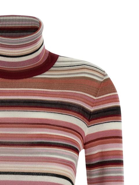 Missoni striped-turtleneck sweater - Pink